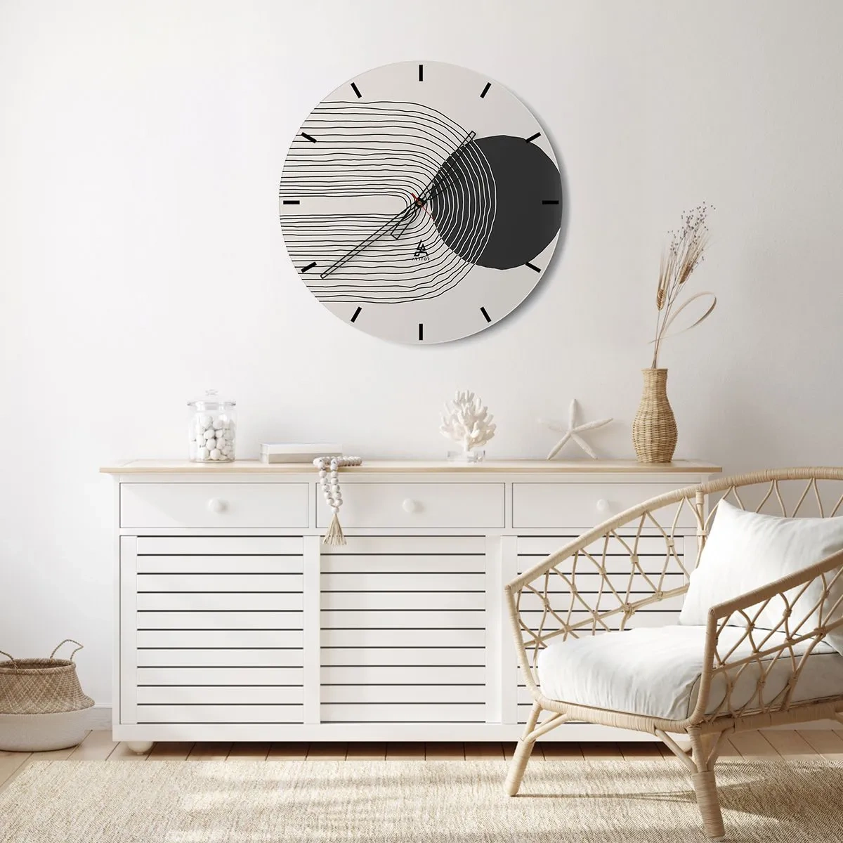 Wanduhr - Glasuhr - Zittern und Vertrauen - 40x40 cm