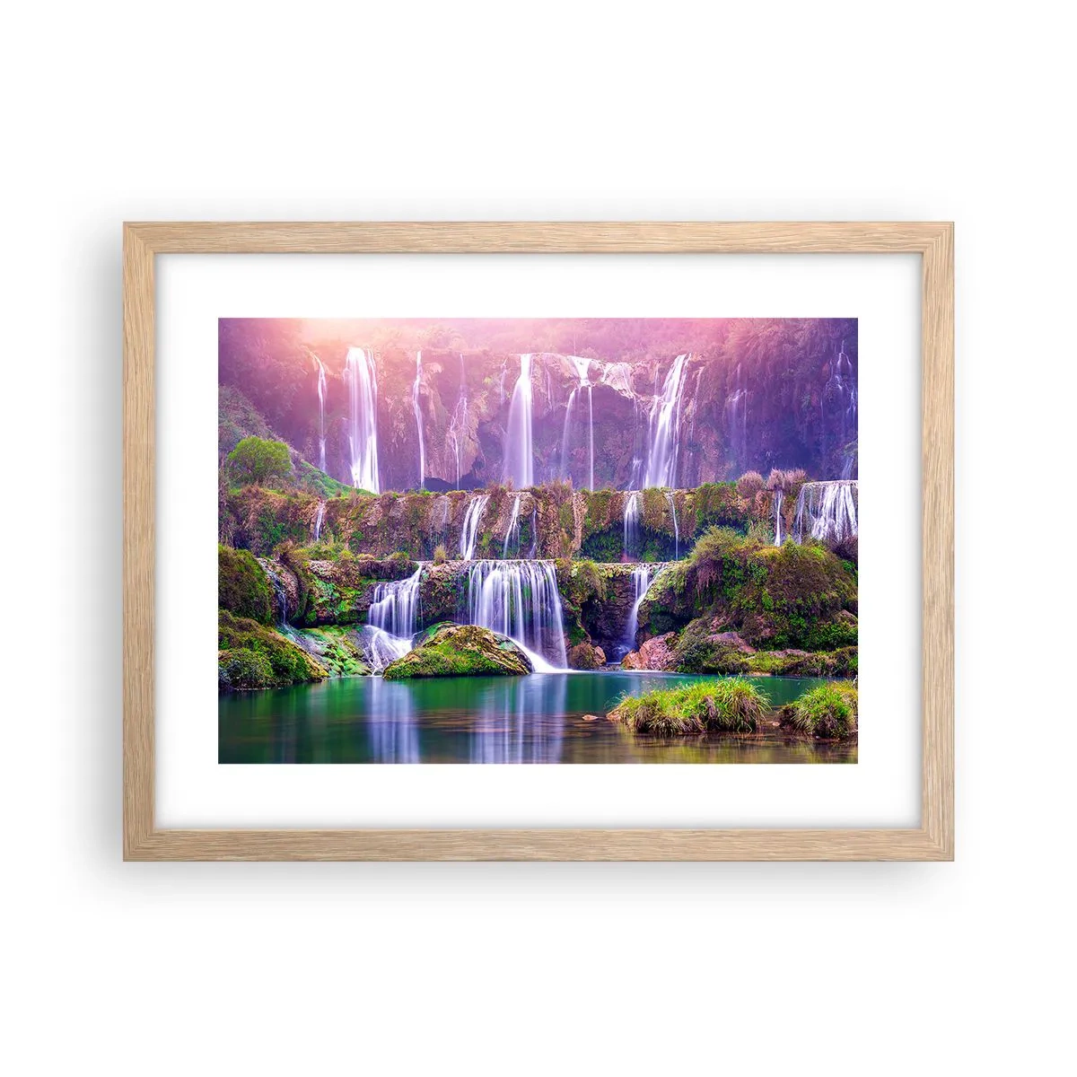 Poster in einem Rahmen aus heller Eiche - Treppe zum Himmel - 40x30 cm