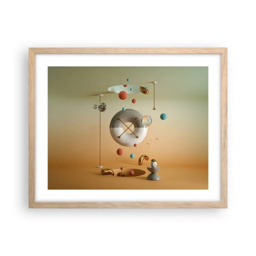 Poster in einem Rahmen aus heller Eiche - Alles kann passieren - 50x40 cm