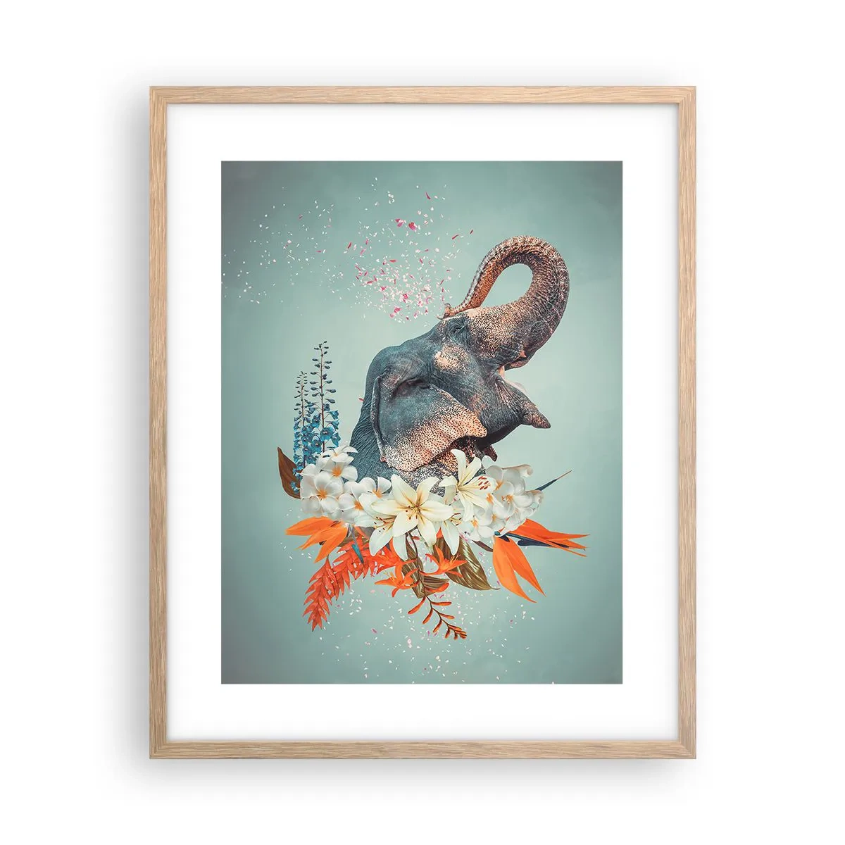 Poster in einem Rahmen aus heller Eiche - Freudenschrei - 40x50 cm