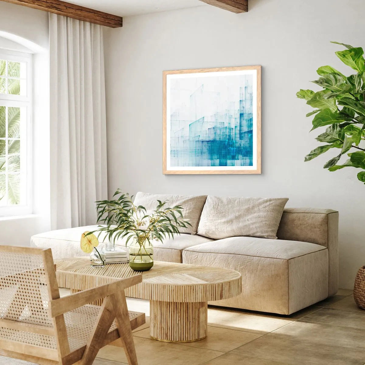 Poster in einem Rahmen aus heller Eiche - Wie der Raum wgeschaffen urde - 30x30 cm