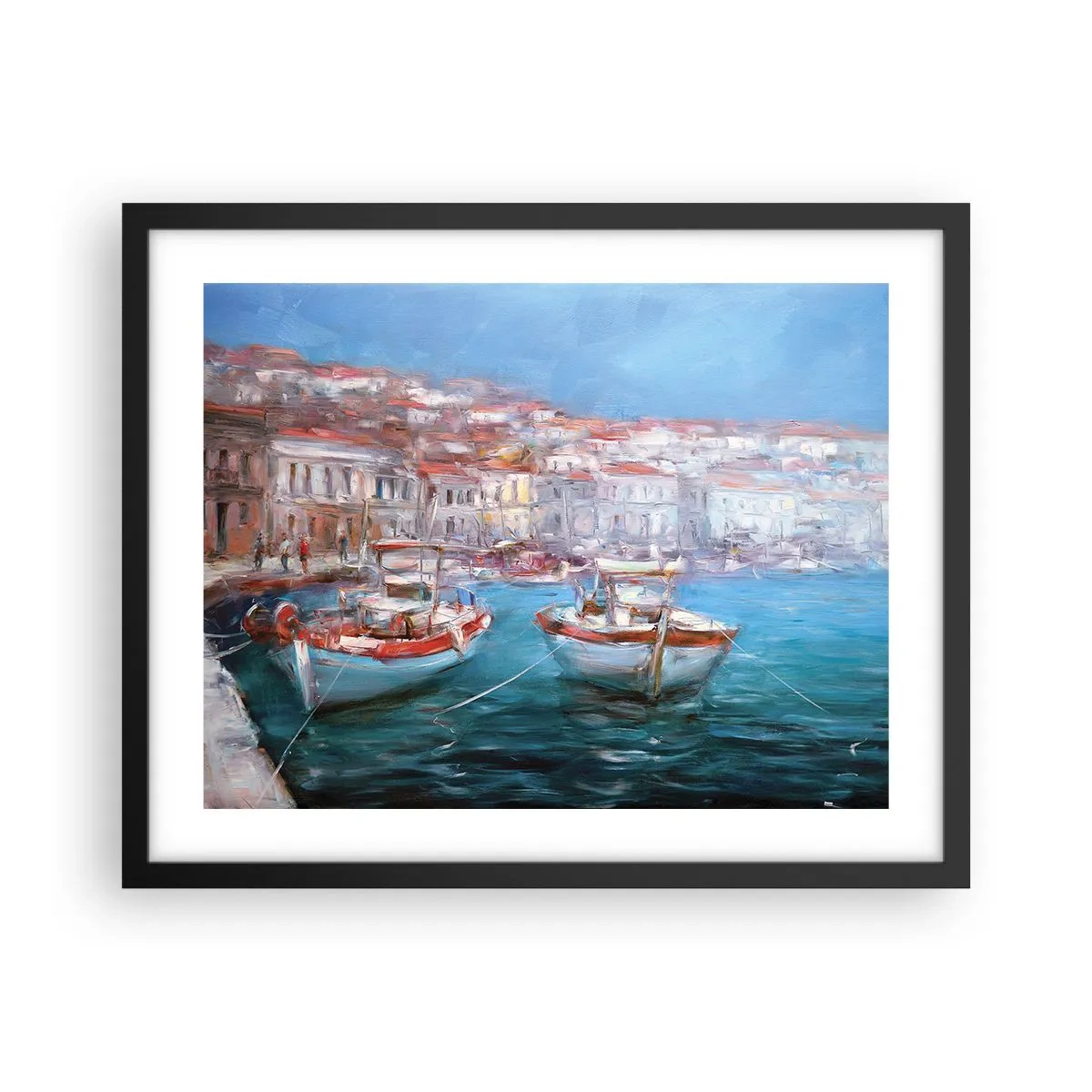 Poster in einem schwarzem Rahmen - Italienische Bucht - 50x40 cm