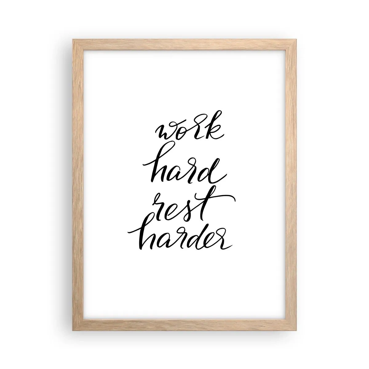 Poster in einem Rahmen aus heller Eiche - Lebensbalance - 30x40 cm