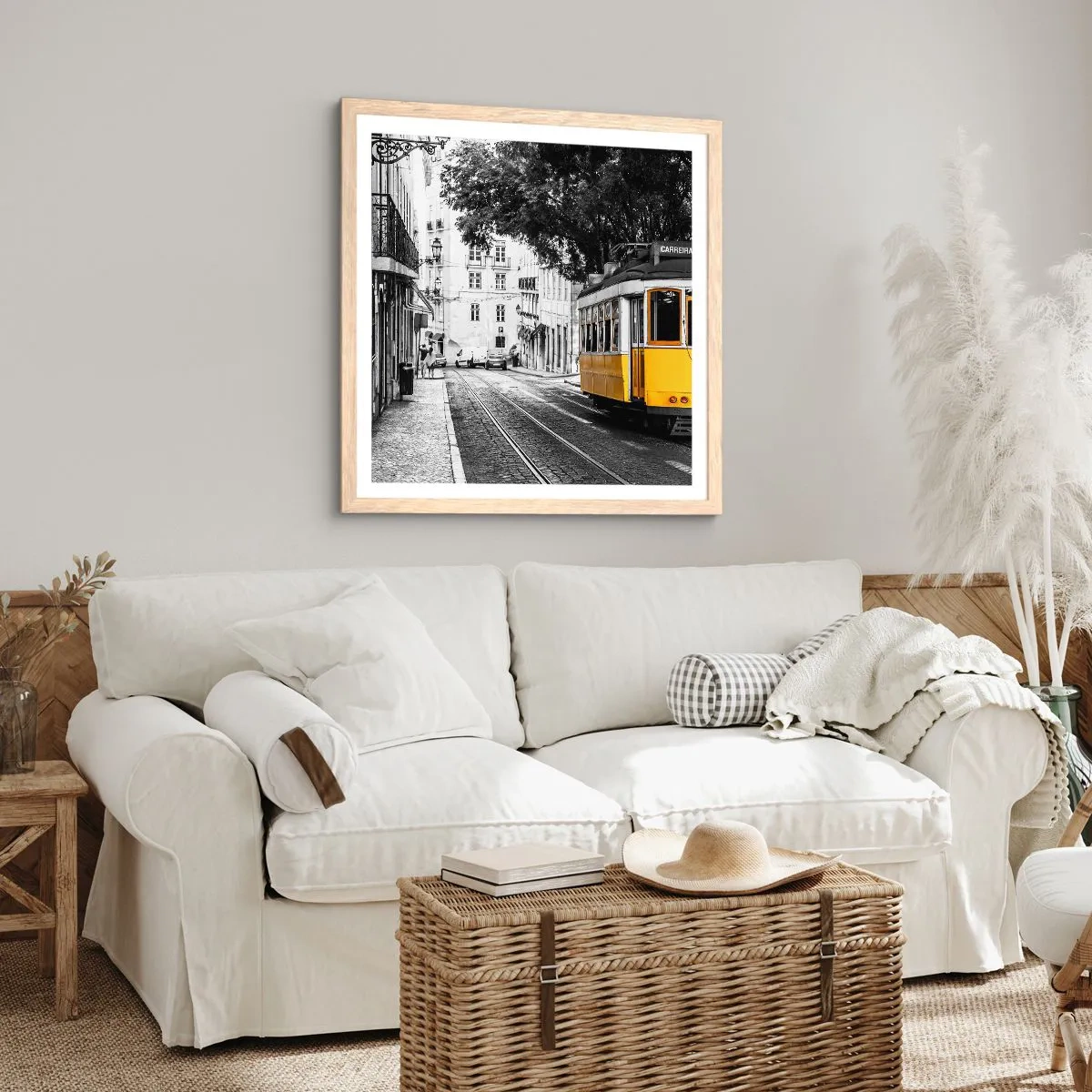 Poster in einem Rahmen aus heller Eiche - Und Fado im Hintergrund - 30x30 cm