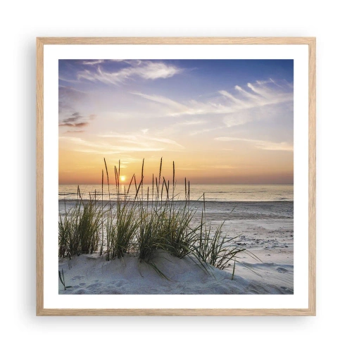 Poster in einem Rahmen aus heller Eiche - Schau, denk, fühl - 60x60 cm