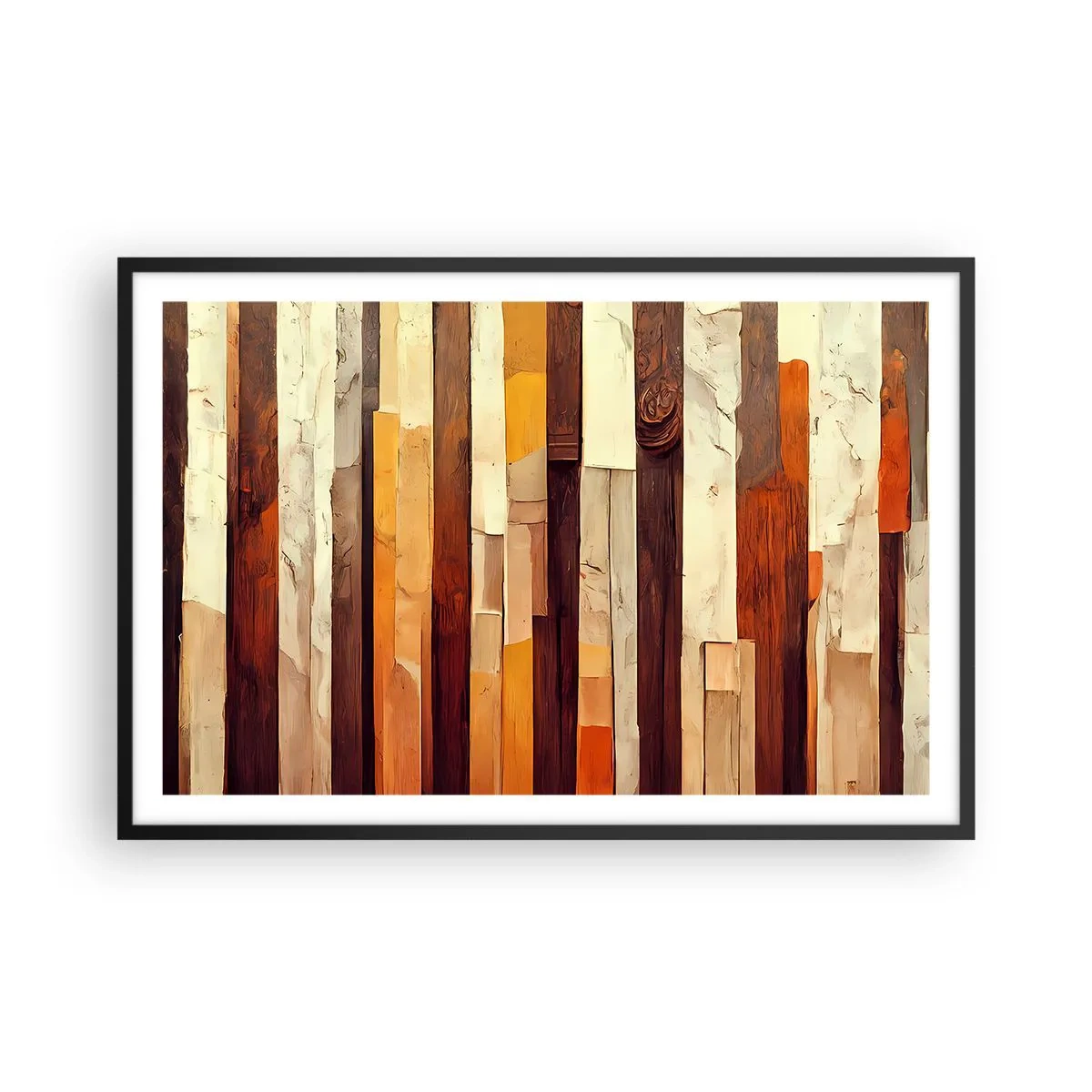 Poster in einem schwarzem Rahmen - Hymne der Waldbäume - 91x61 cm