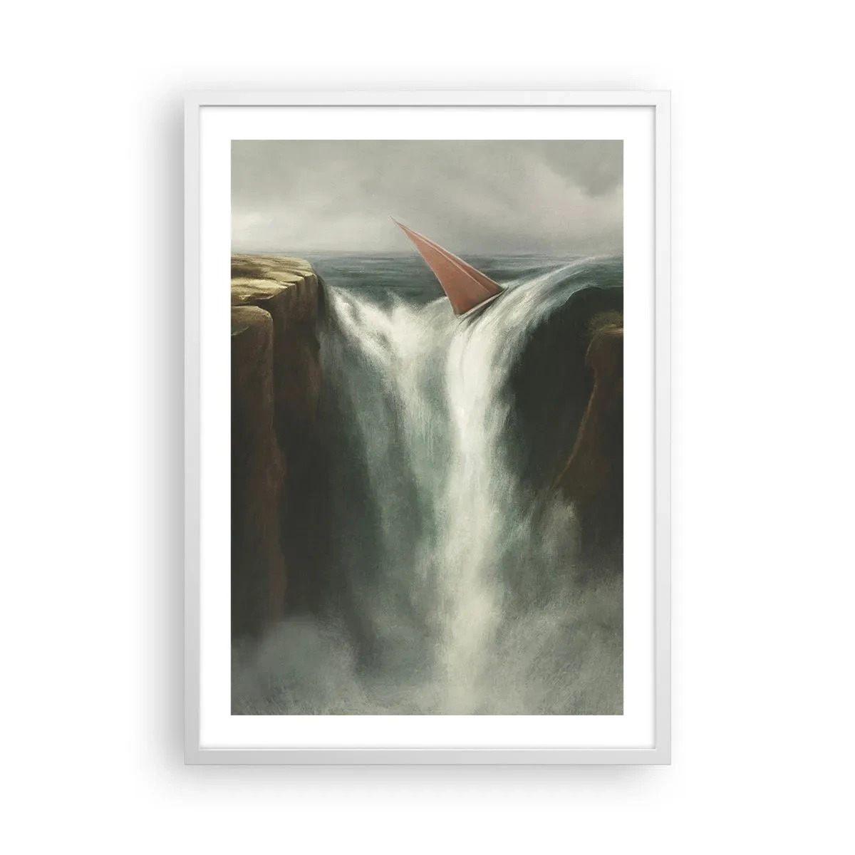 Poster in einem weißen Rahmen - Warnung des Lebens - 50x70 cm