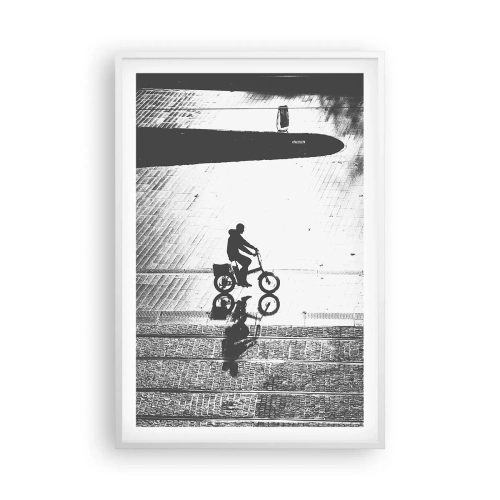 Poster in einem weißen Rahmen - Vor sich hin durch die Stadt - 61x91 cm