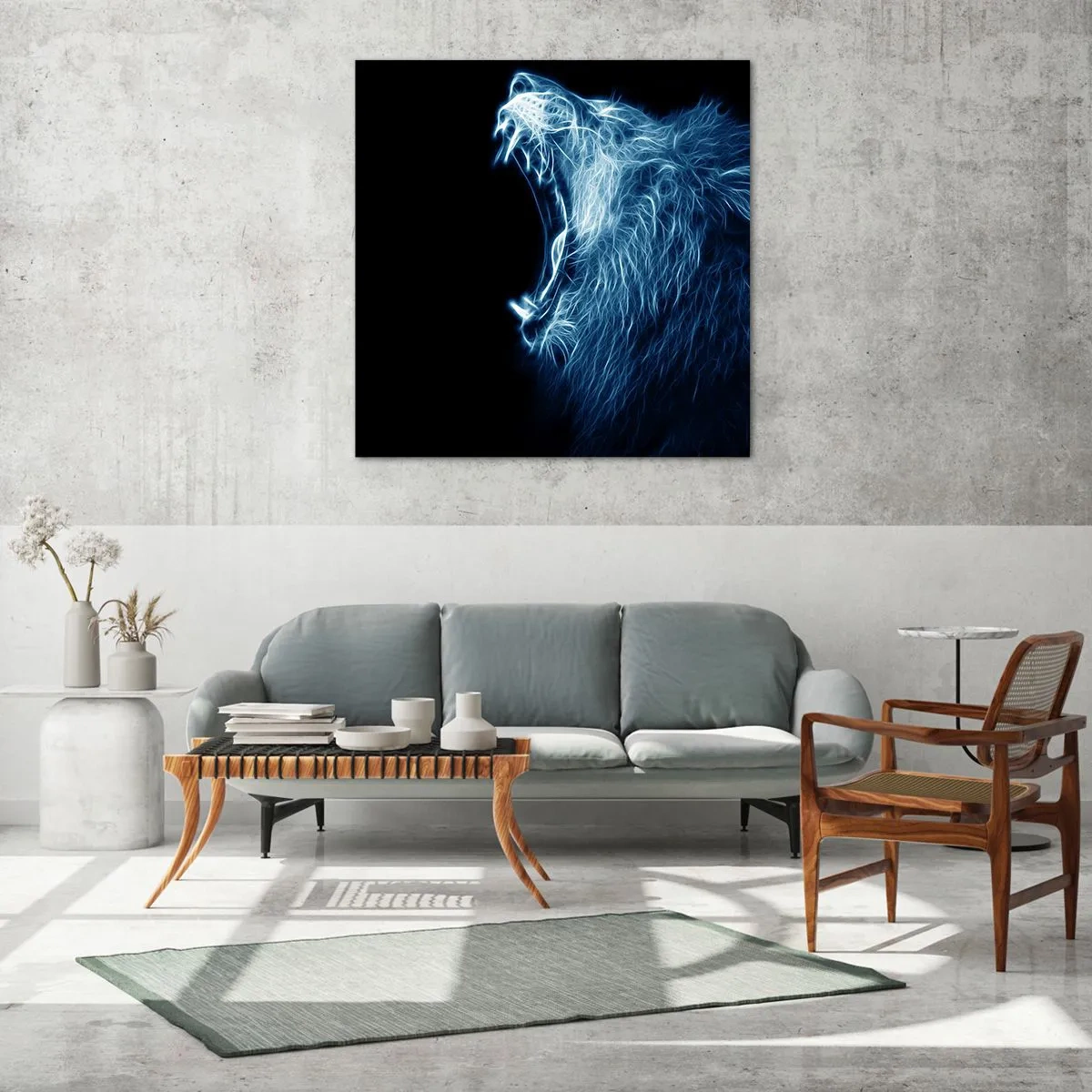 Glasbild - Bild auf glas - Der feurige Zorn des Königs - 50x50 cm