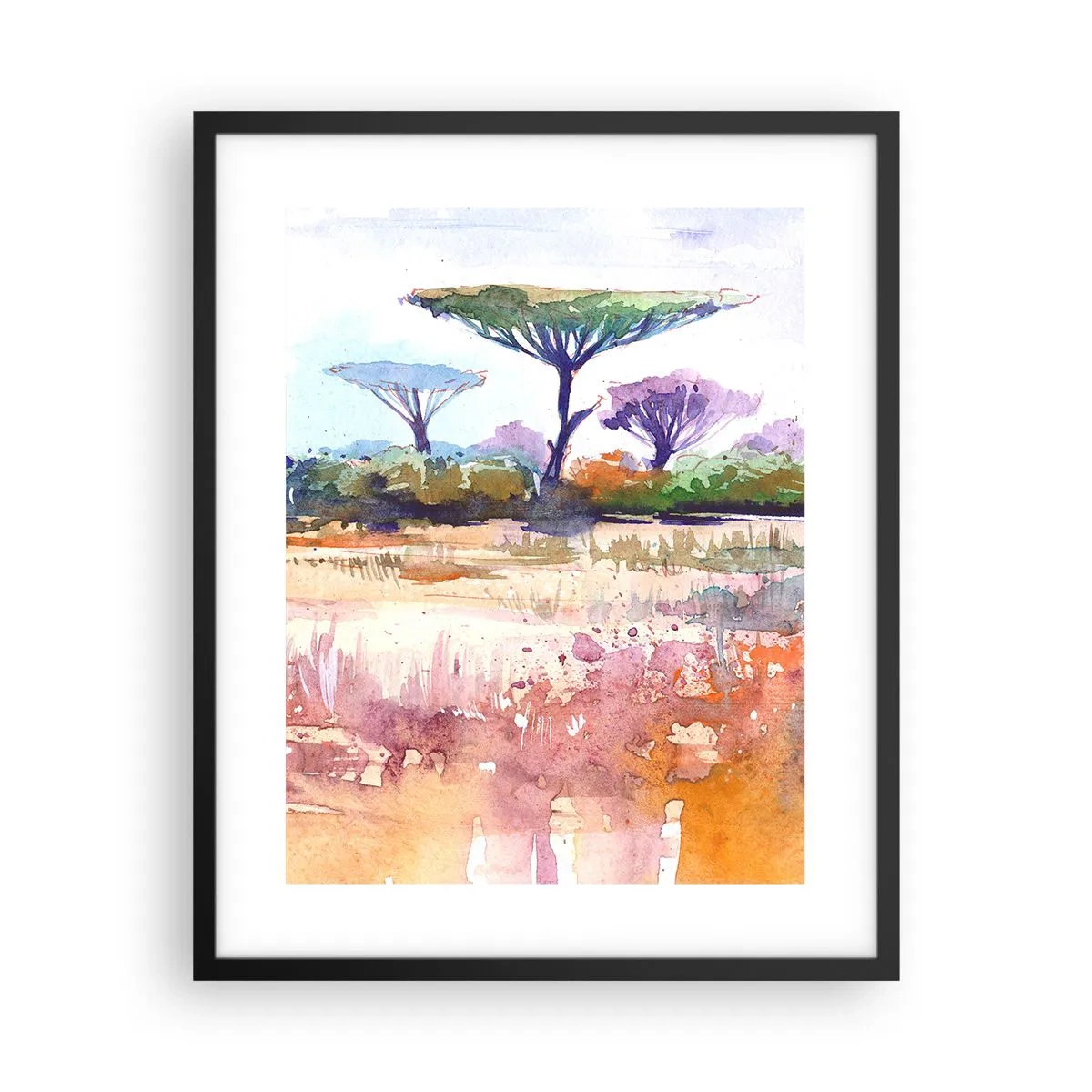 Poster in einem schwarzem Rahmen - Savannah-Farben - 40x50 cm