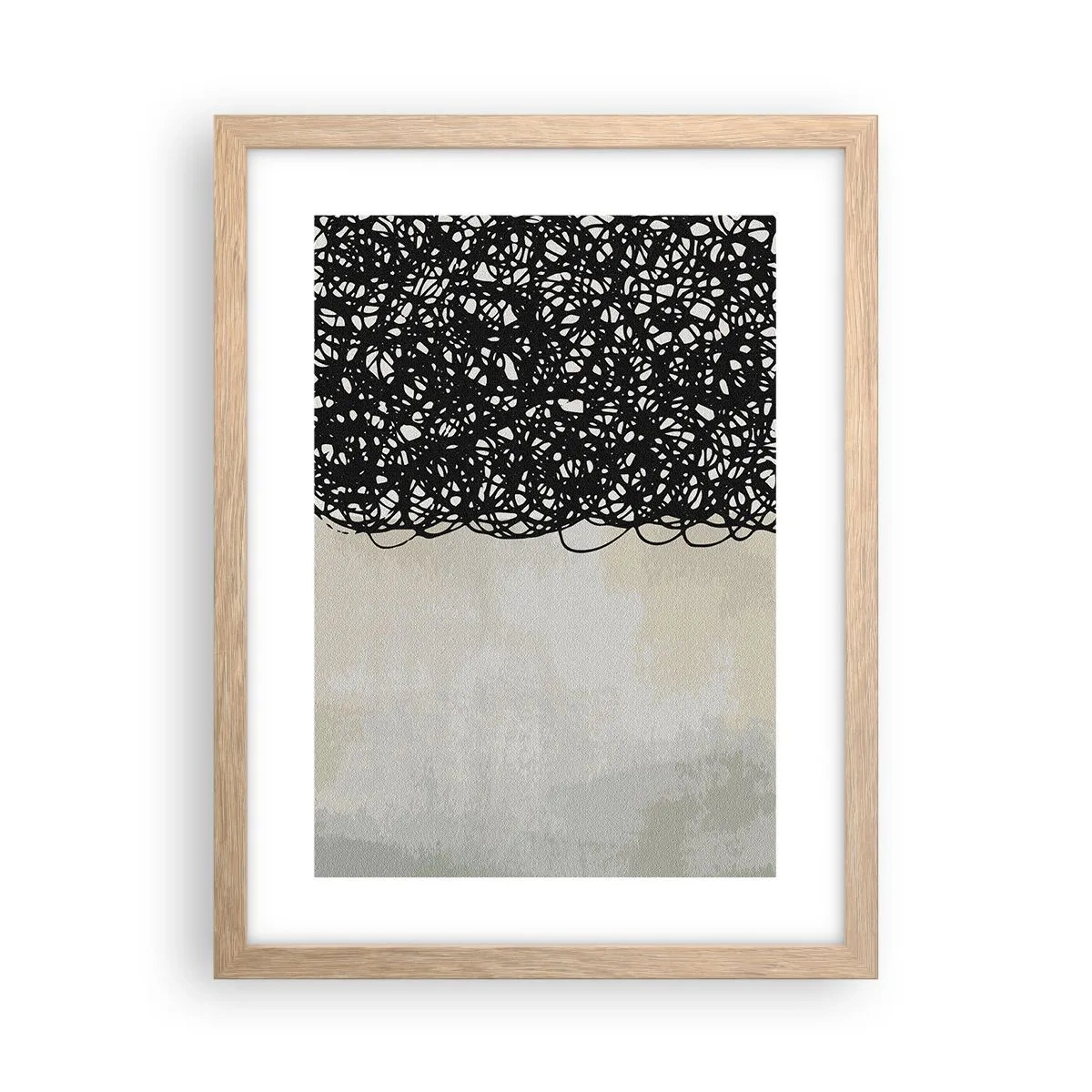 Poster in einem Rahmen aus heller Eiche - Turbulente Abstraktion - 30x40 cm