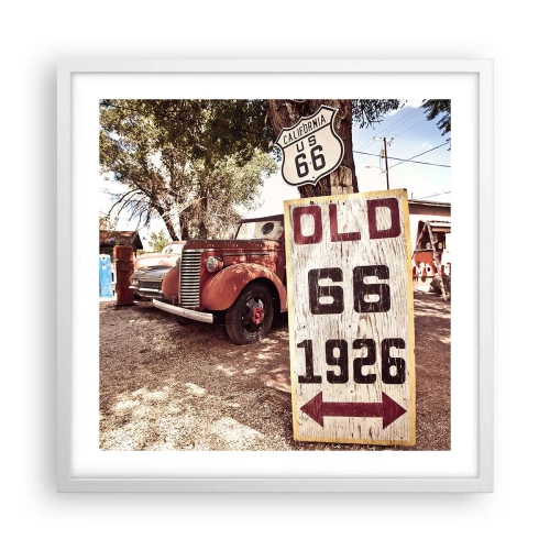 Poster in einem weißen Rahmen - Die Legende der amerikanischen Provinz - 50x50 cm