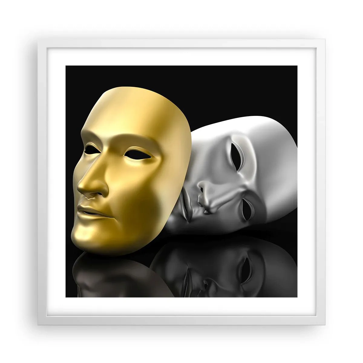 Poster in einem weißen Rahmen - Das Leben ist wie ein Theater - 50x50 cm