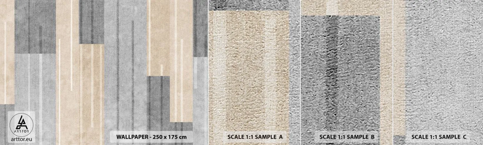 Fototapeten Muster Premium Canvas - Komposition: Vertikal halten - Abstraktion, Linien, Pastell - 100x30 cm
