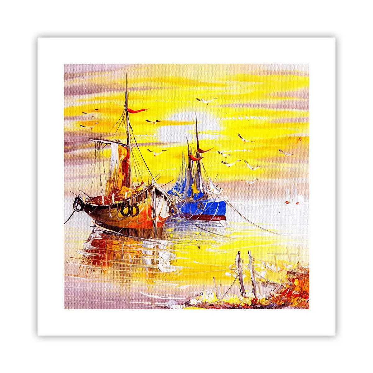 Poster - Eine wohlverdiente Pause im Hafen - 40x40 cm
