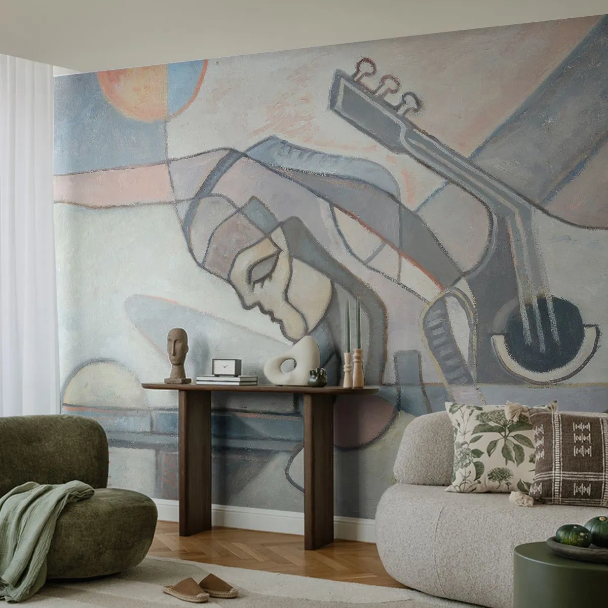 Fototapete Premium Sand - In der Kraft der Musik - Abstraktion, Kubismus, Menschen - 150x105 cm