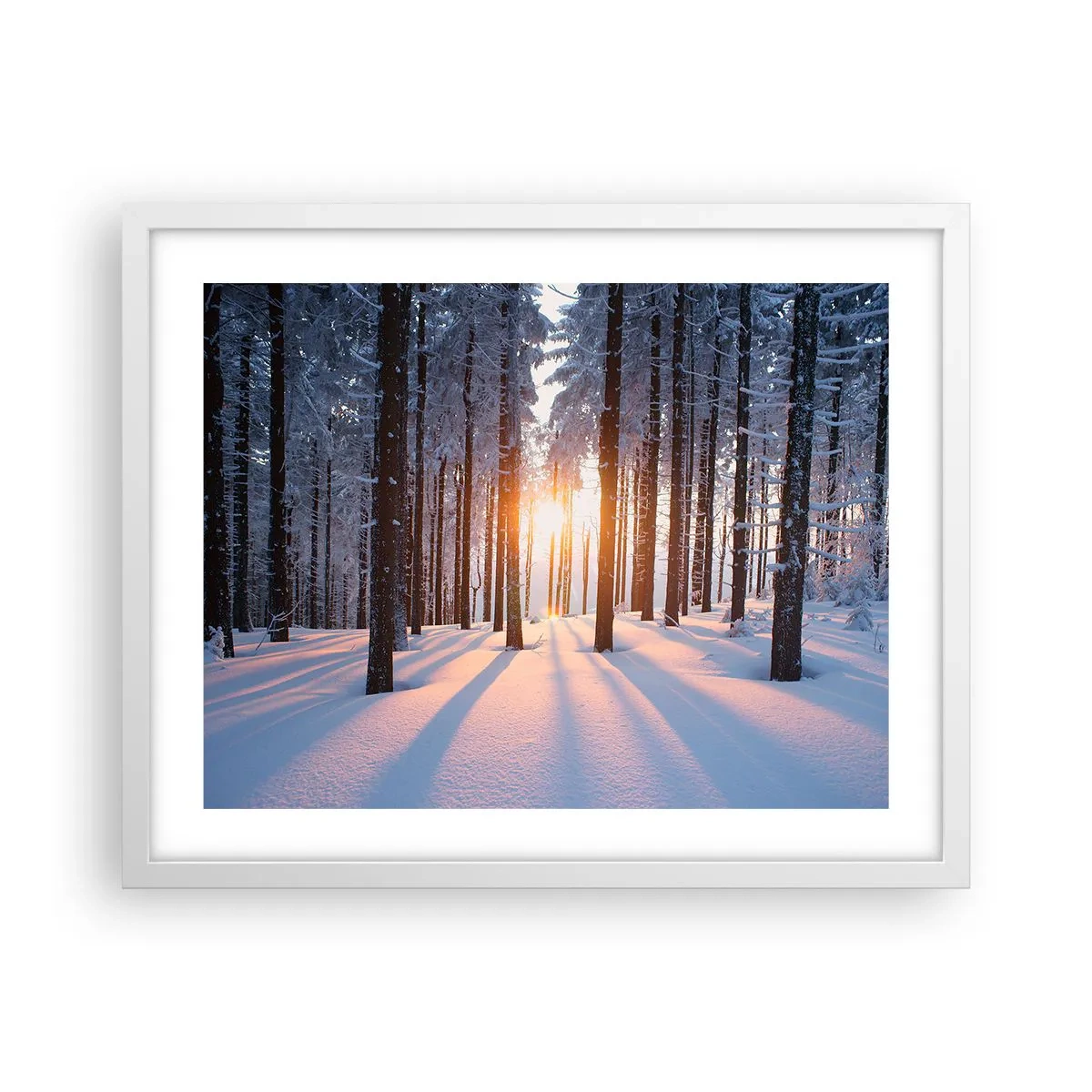 Poster in einem weißen Rahmen - Ganz klar schwarz auf weiß - 50x40 cm