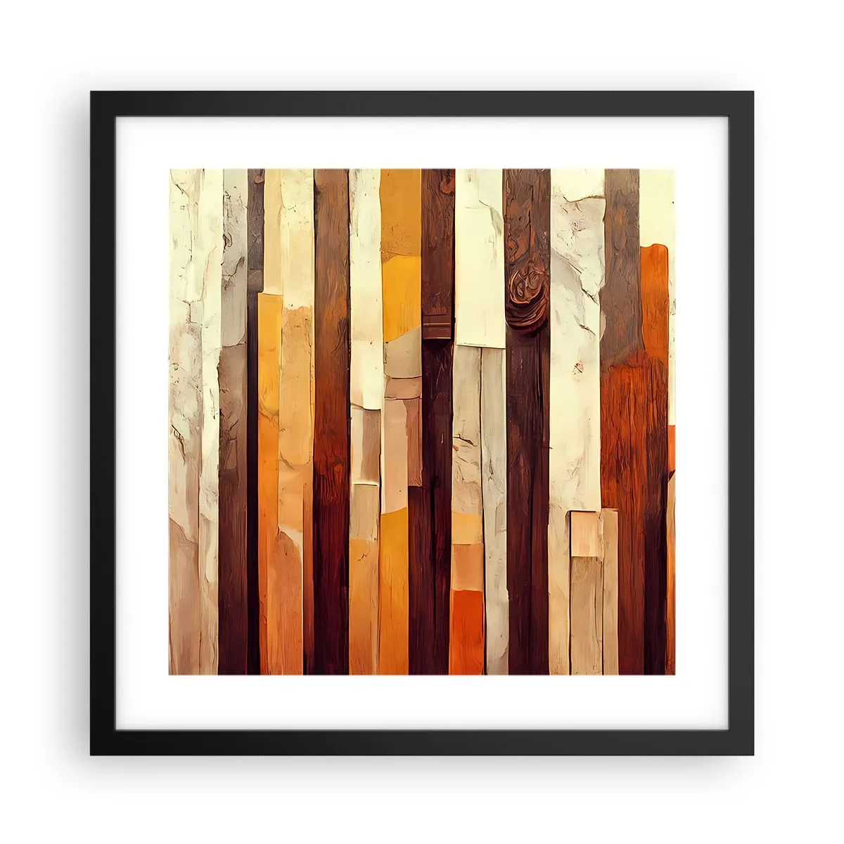 Poster in einem schwarzem Rahmen - Hymne der Waldbäume - 40x40 cm