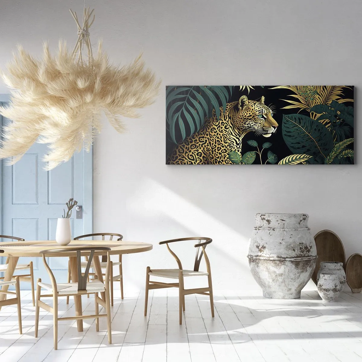 Bild auf Leinwand - Leinwandbild - Gastgeber im Dschungel - 100x40 cm