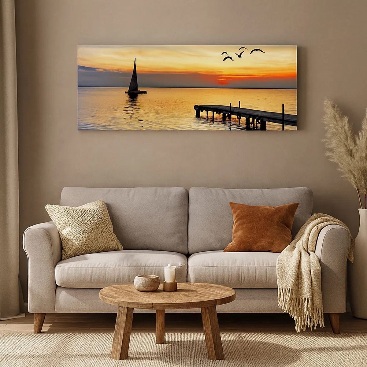 Bild auf Leinwand - Leinwandbild - Abendrückkehr - 100x40 cm