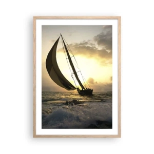 Poster in einem Rahmen aus heller Eiche - Mit dem Wind und gegen den Wind - 50x70 cm