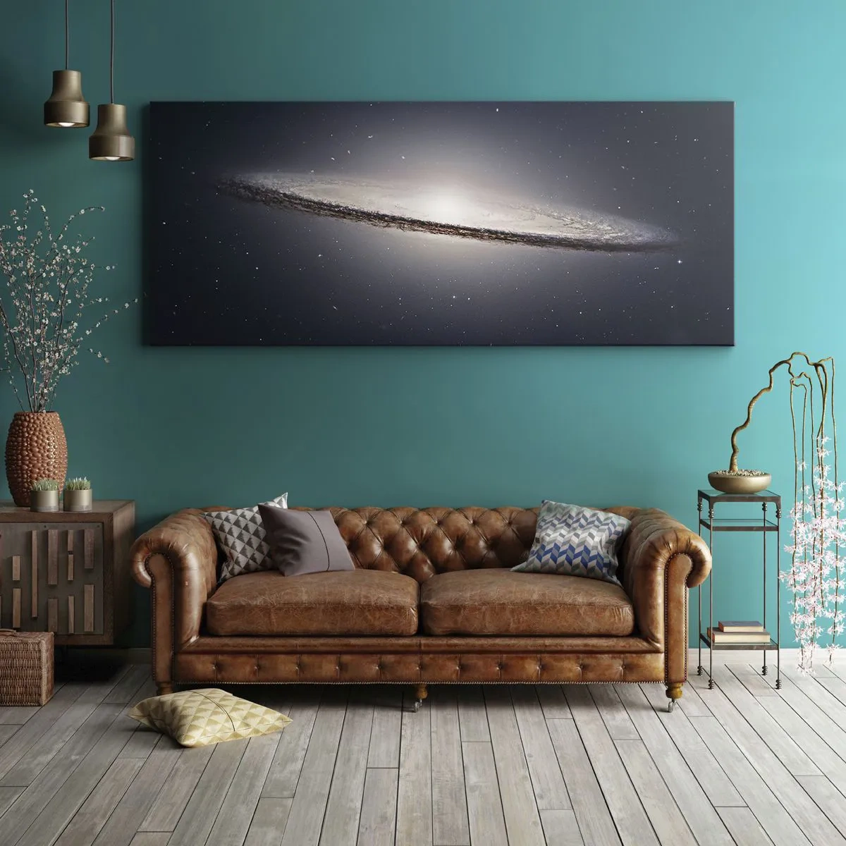 Bild auf Leinwand - Leinwandbild - Vor langer Zeit in einer weit entfernten Galaxie ... - 90x30 cm