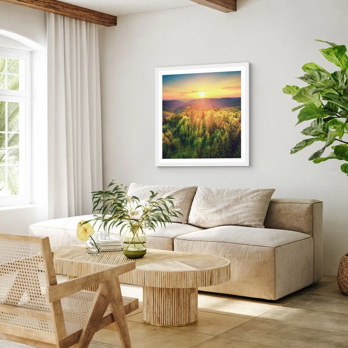 Poster in einem weißen Rahmen - Scheitelpunkte und Spitzen - 60x60 cm