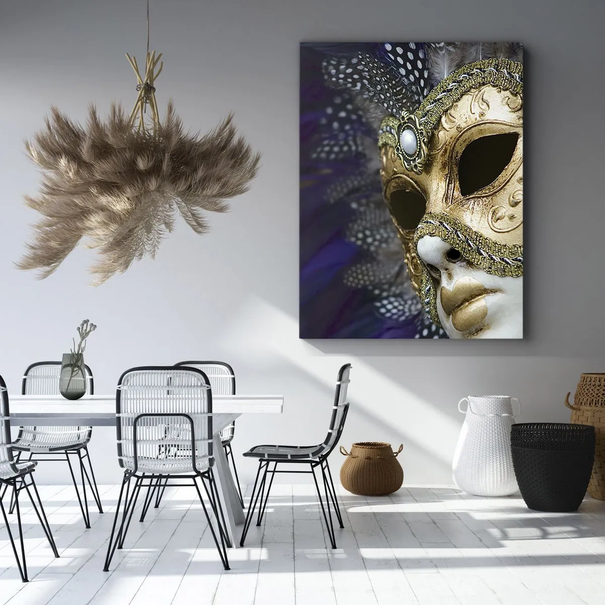 Bild auf Leinwand - Leinwandbild - Venezianisches Porträt in Gold - 45x80 cm