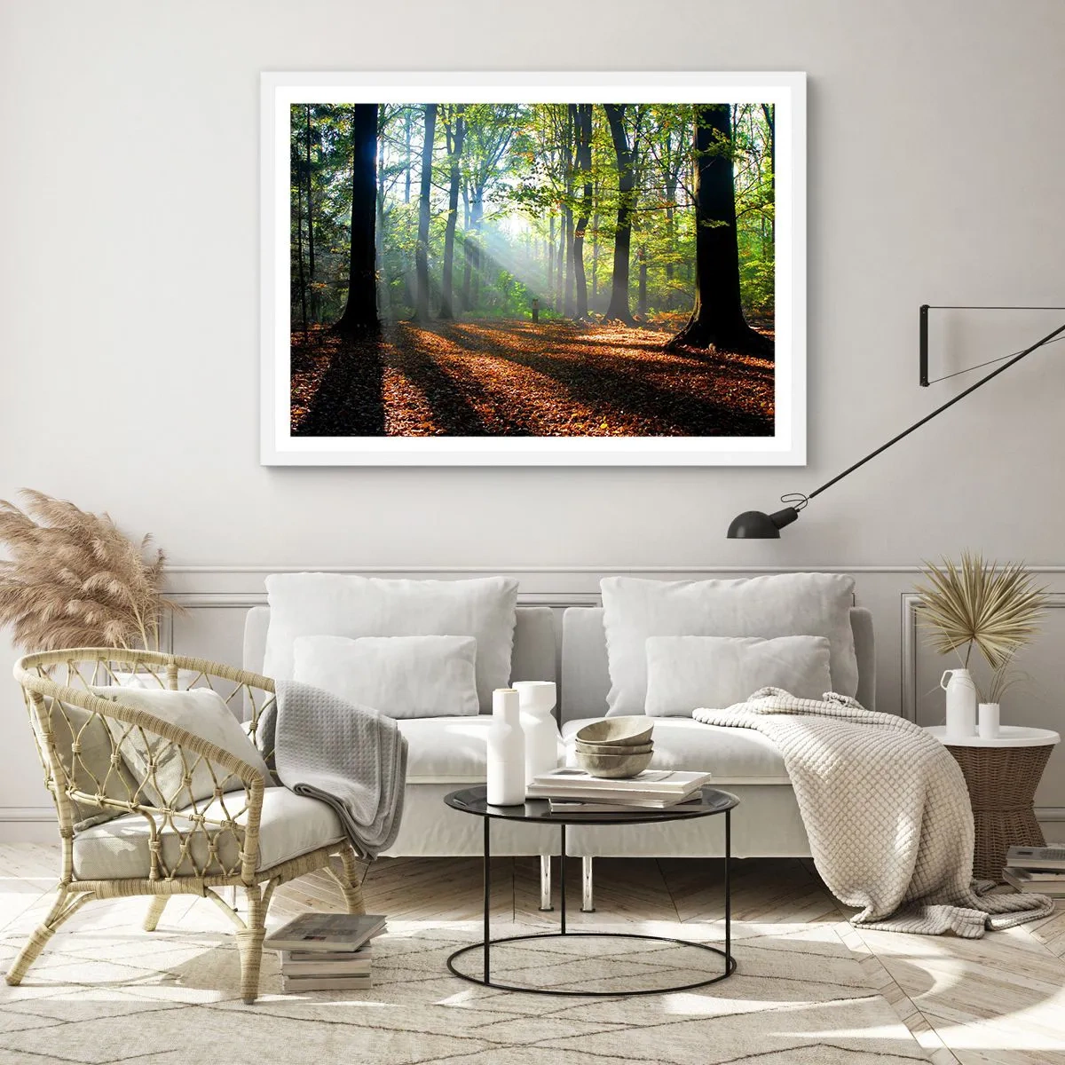 Poster in einem weißen Rahmen - Licht und Schatten - 40x30 cm