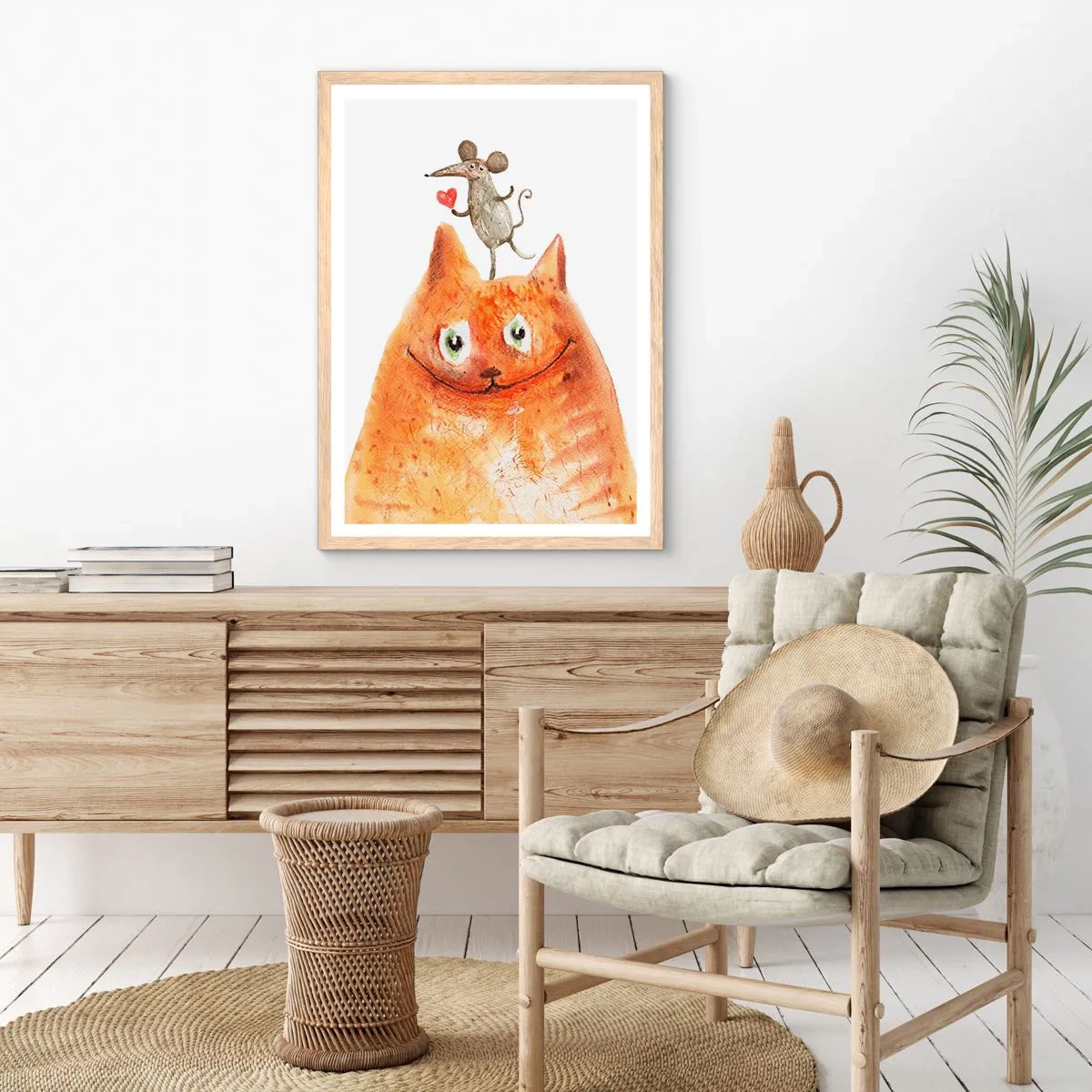 Poster in einem Rahmen aus heller Eiche - Paradoxien der Liebe - 70x100 cm