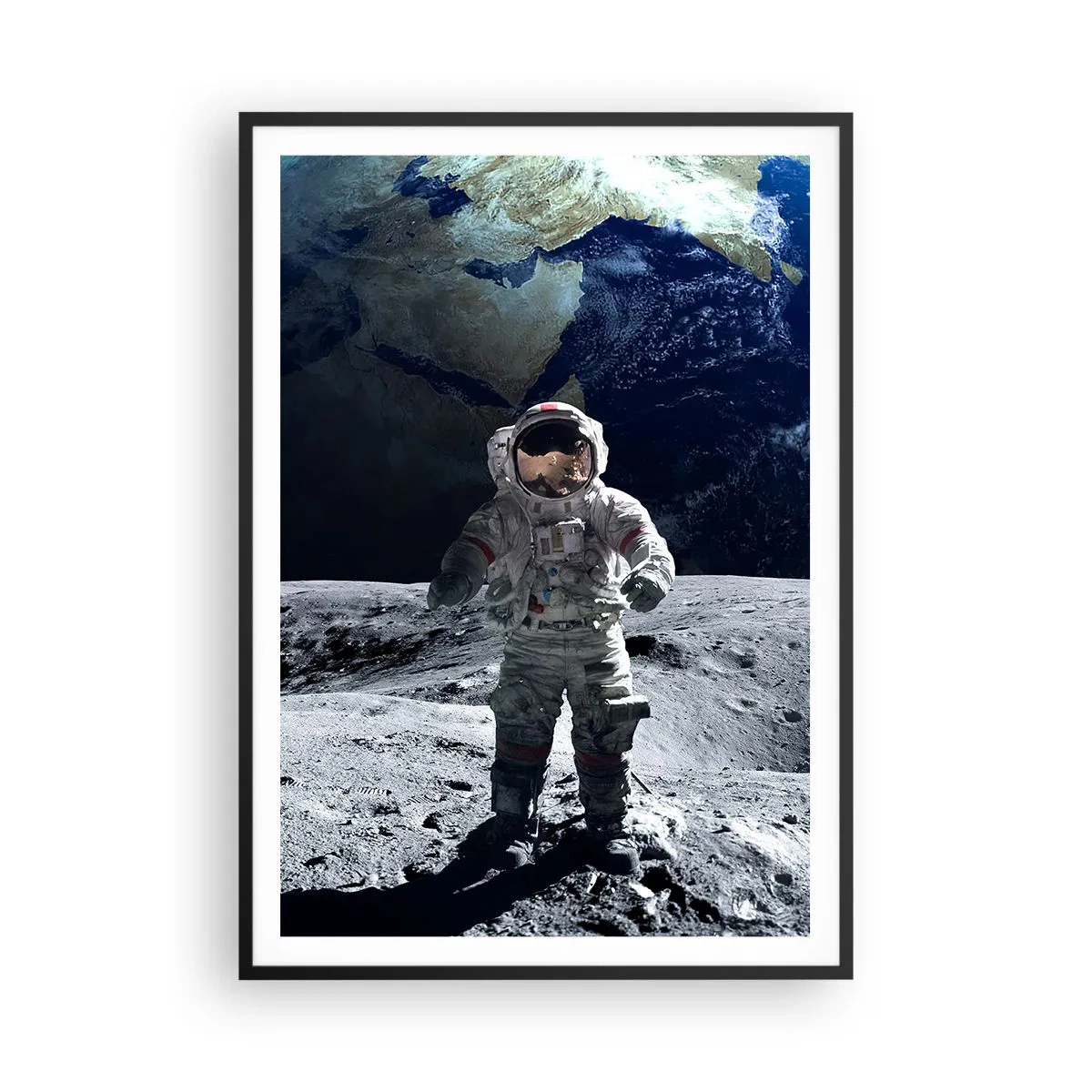 Poster in einem schwarzem Rahmen - Grüße vom Mond - 70x100 cm