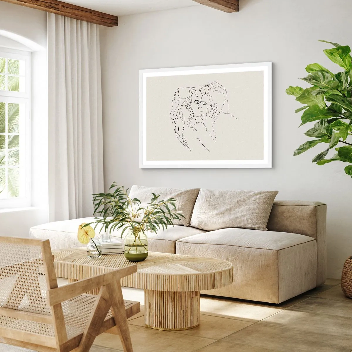 Poster in einem weißen Rahmen - Verstrickt im Gefühl - 40x30 cm