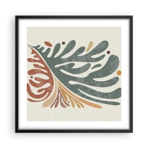 Poster in einem schwarzem Rahmen - Mehrfarbiges Blatt - 50x50 cm