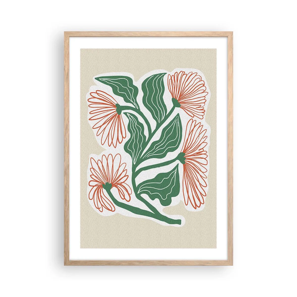 Poster in einem Rahmen aus heller Eiche - Im Folkstil und modern - 50x70 cm