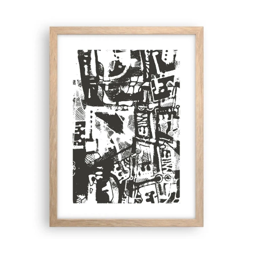 Poster in einem Rahmen aus heller Eiche - Ordnung oder Chaos? - 30x40 cm