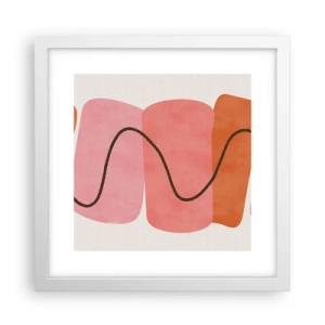 Poster in einem weißen Rahmen - Sanfte Bewegung der Formen - 30x30 cm