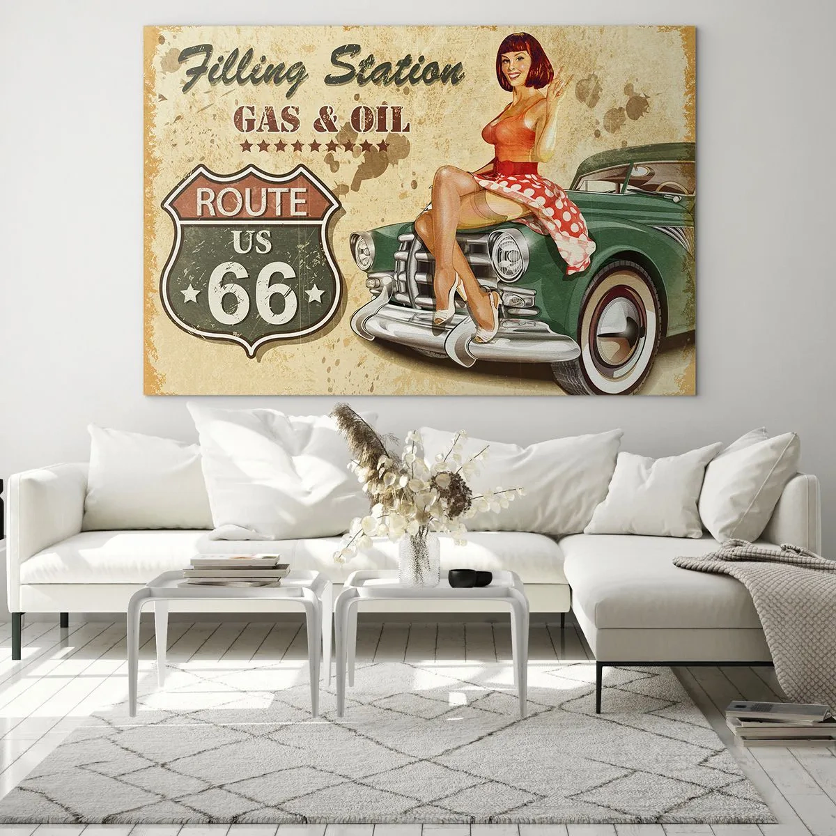 Glasbild - Bild auf glas - Die wunderbaren 40er - 100x70cm - Die großen Jahre der 40er. - Moderne Wanddekoration für Wohnzimmer und Schlafzimmer ARTTOR