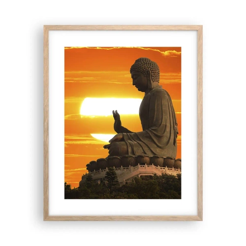 Poster in einem Rahmen aus heller Eiche - Keine Angst vor der Welt - 40x50 cm