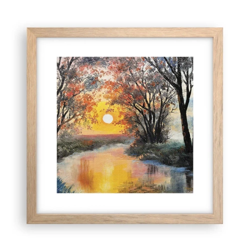 Poster in einem Rahmen aus heller Eiche - Herbststimmung - 30x30 cm