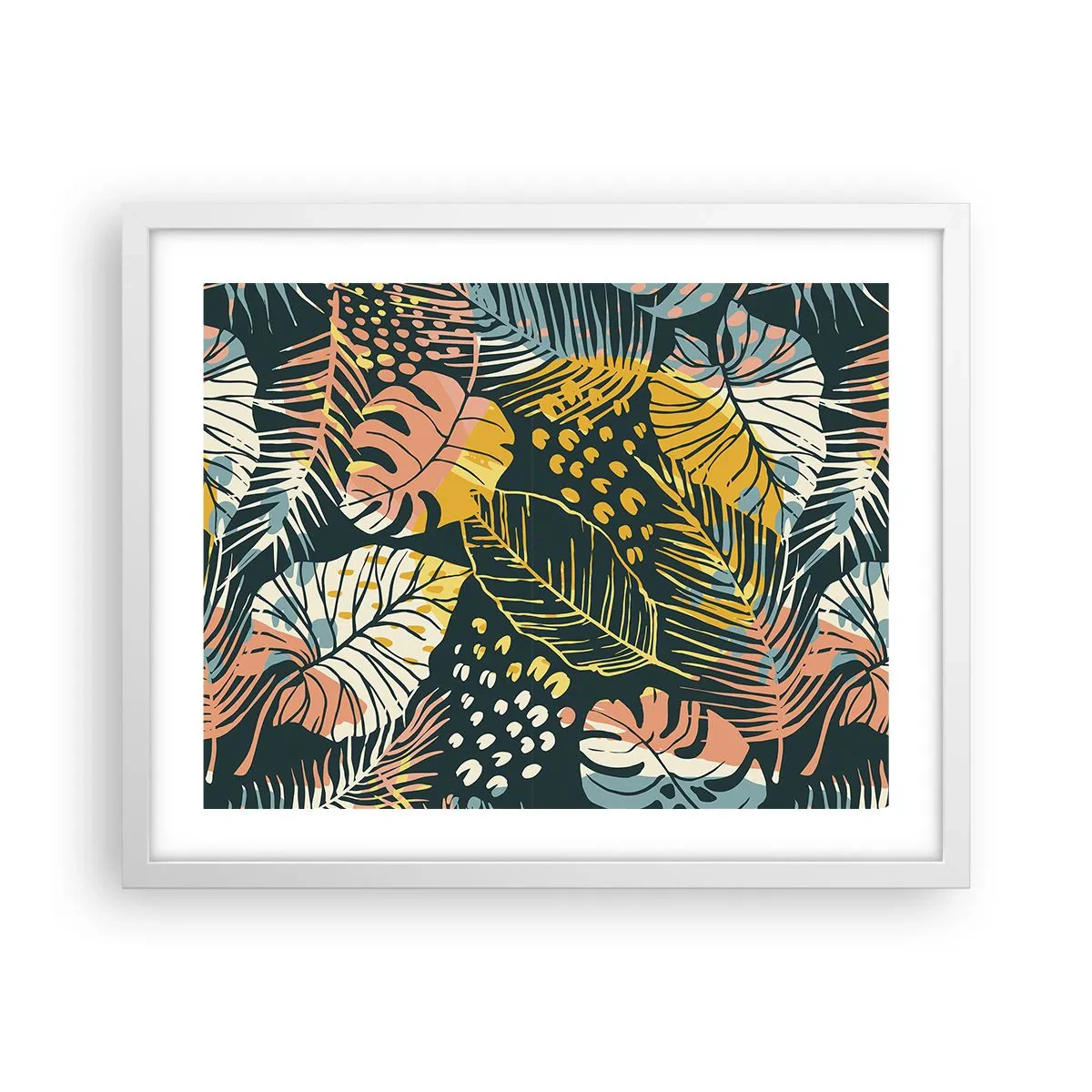 Poster in einem weißen Rahmen - Grüne Fantasie - 50x40 cm