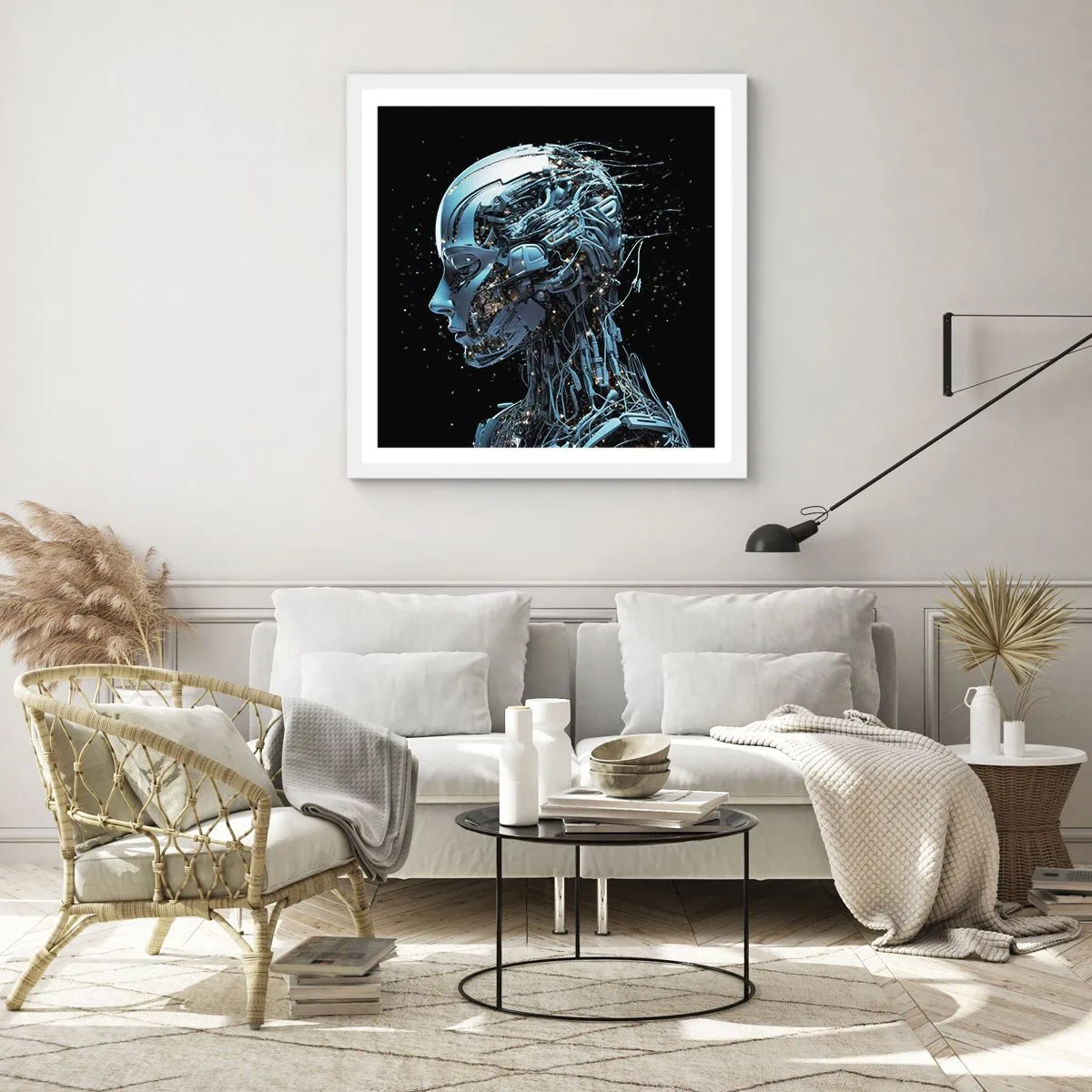 Poster in einem weißen Rahmen - Technologie ist eine Frau - 30x30 cm