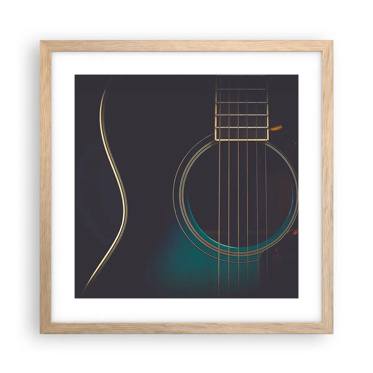 Poster in einem Rahmen aus heller Eiche - Einen Moment bevor es ertönt - 40x40 cm