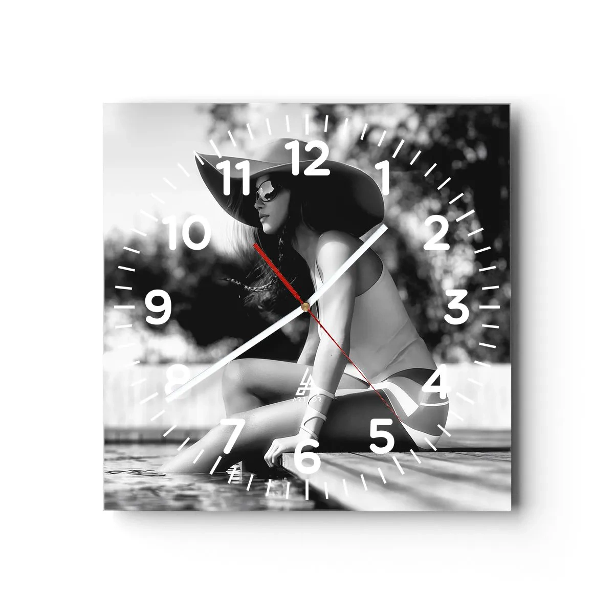 Wanduhr - Glasuhr - Sommertraum - 30x30 cm