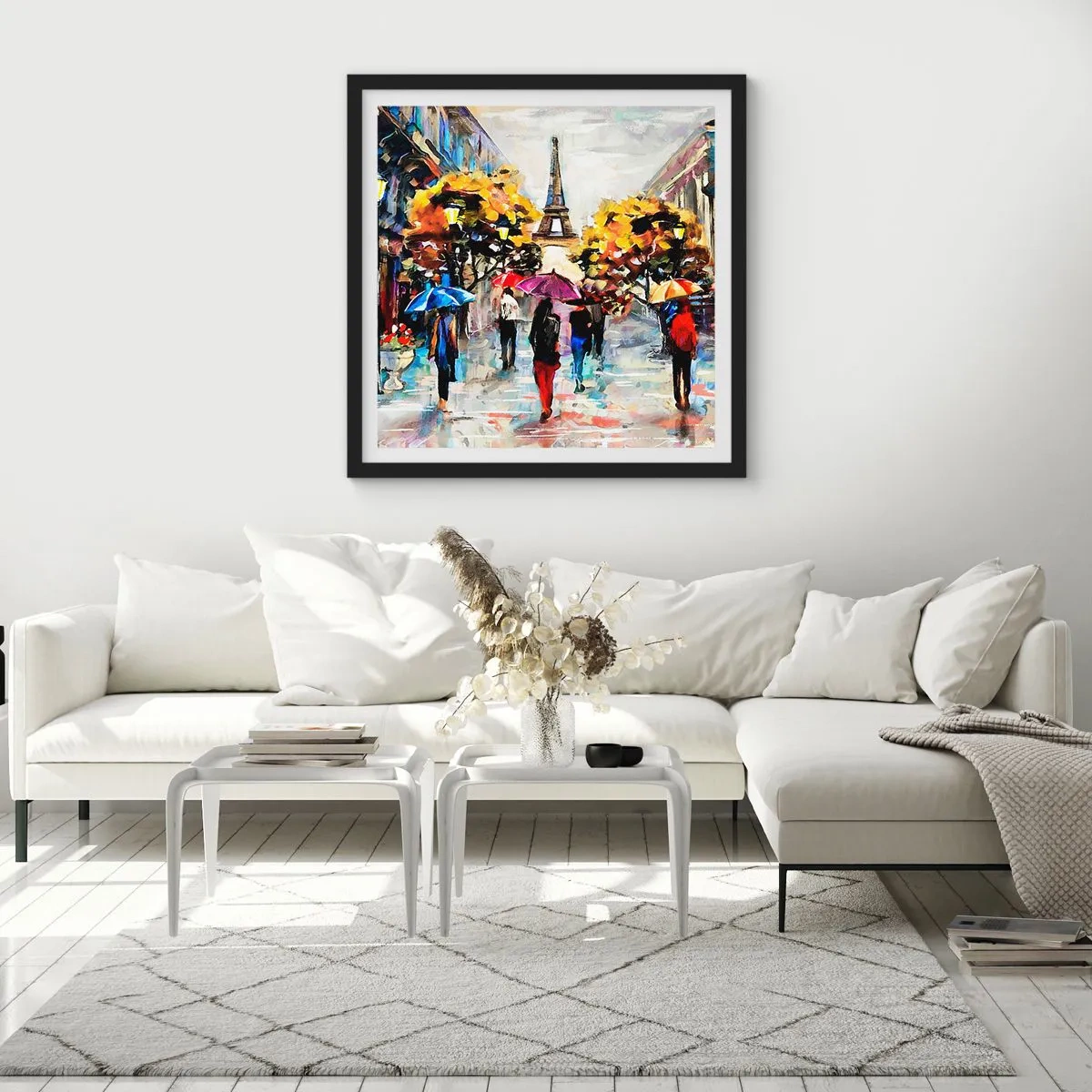 Poster in einem schwarzem Rahmen - Besonders schön im Herbst - 50x50 cm
