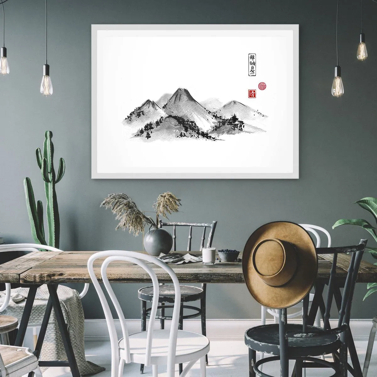 Poster in einem weißen Rahmen - Unendliche Fernen - 91x61 cm