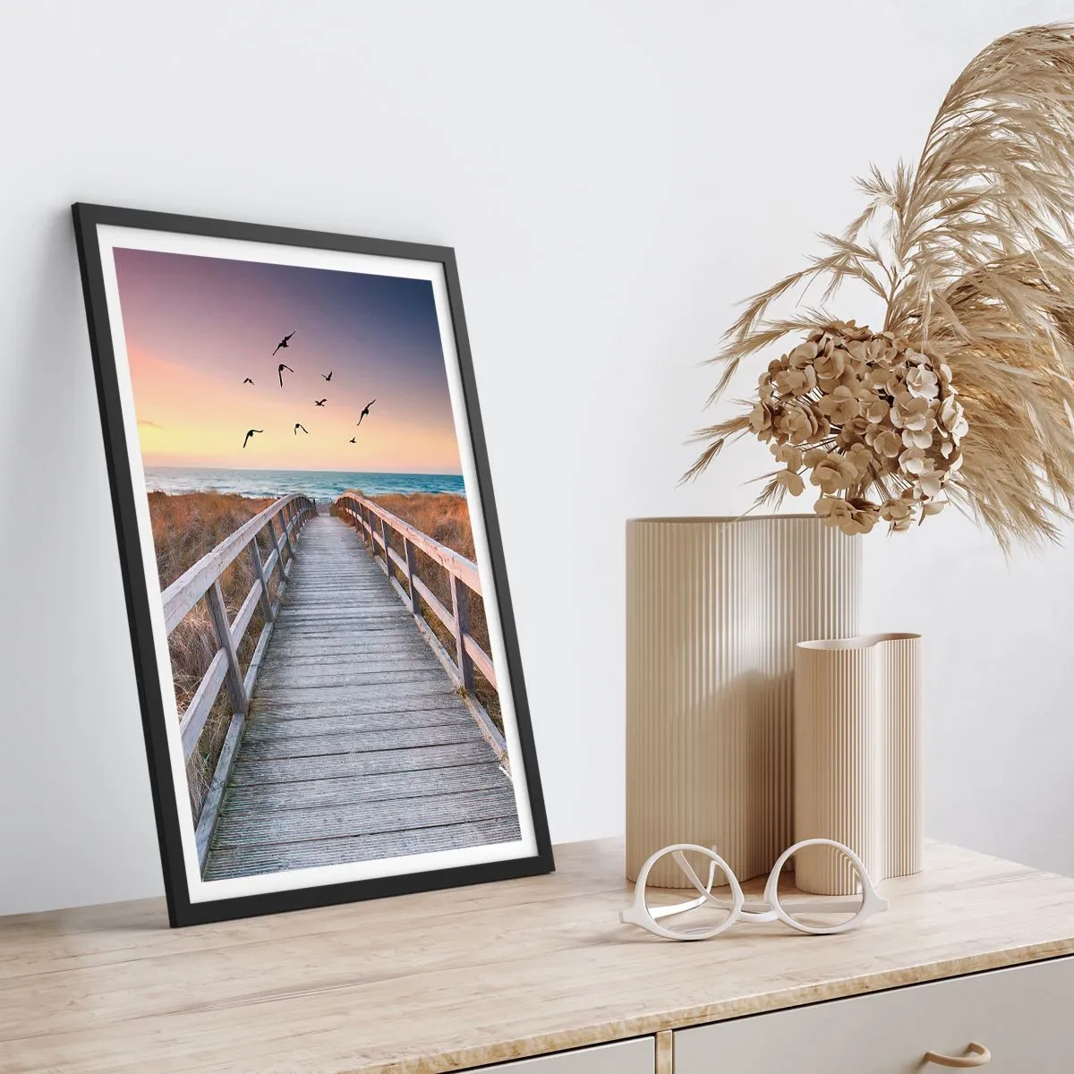 Poster in einem schwarzem Rahmen - Der Raum für Auffliegen - 40x50 cm