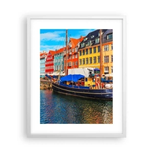 Poster in einem weißen Rahmen - Fröhlicher Kai - 40x50 cm