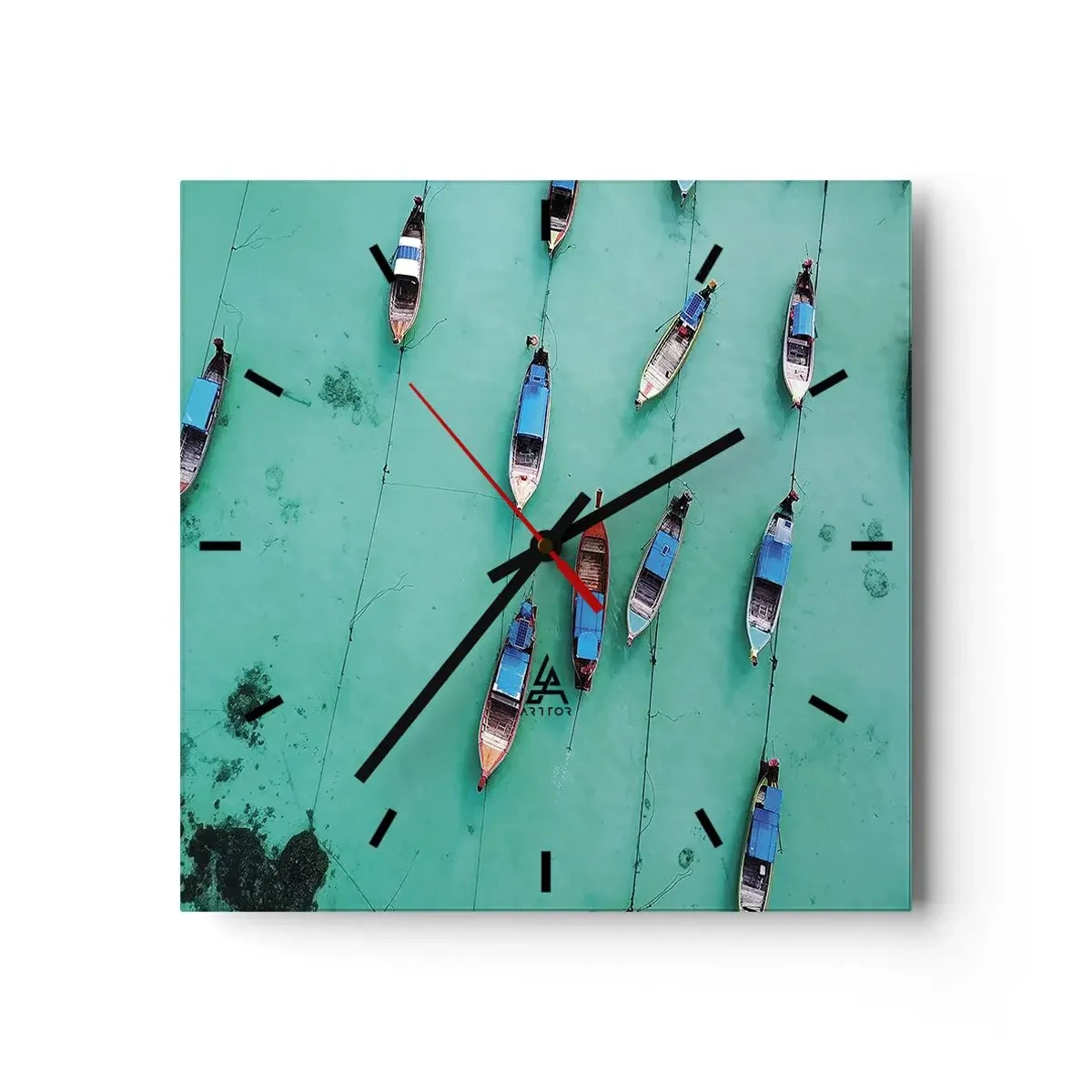 Wanduhr - Glasuhr - In freudiger Erwartung - 40x40 cm