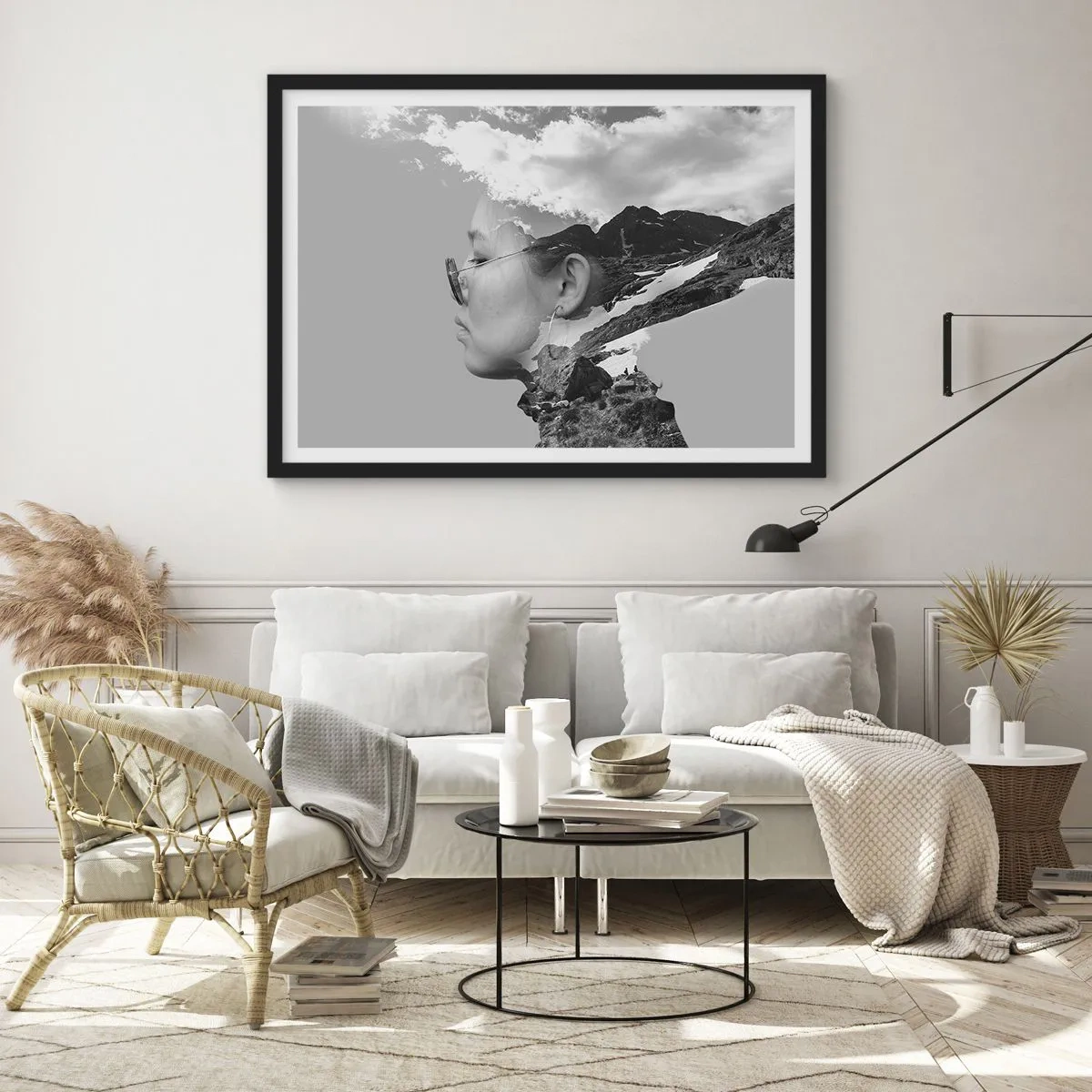 Poster in einem schwarzem Rahmen - Top und bewölktes Porträt - 50x40 cm