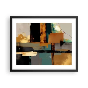 Poster in einem schwarzem Rahmen - Abstraktion – Licht und Schatten - 50x40 cm